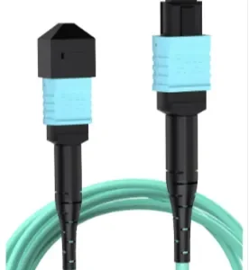 MPO to MPO 8 Core OM3 Multimode Fiber Patch Cord 10G/40G Duplex Aqua LSZH Cable - Image 2