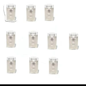 10PCS RJ45 Connector 8P8C Gold Plated Shielded Modular Plug for Cat5e Cat6 Ethernet Network Cable