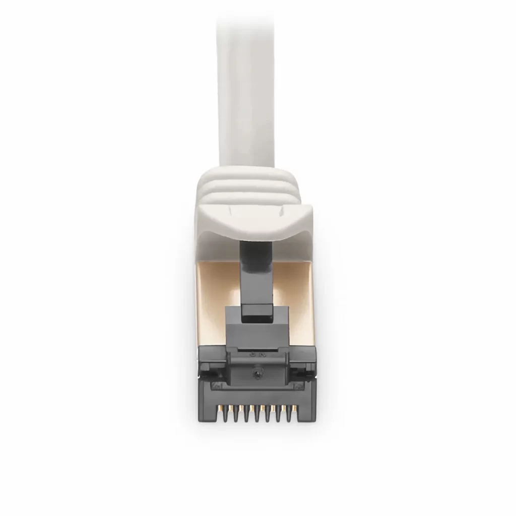 Cabo de Rede Ethernet Cat8 28AWG Blindado (S/FTP) sem Engate, PVC CM, Cor Off-White