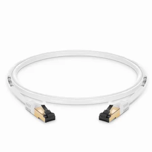 Cat8 28AWG Snagless Shielded (S/FTP) PVC CM Ethernet Network Patch Cable, Off-White