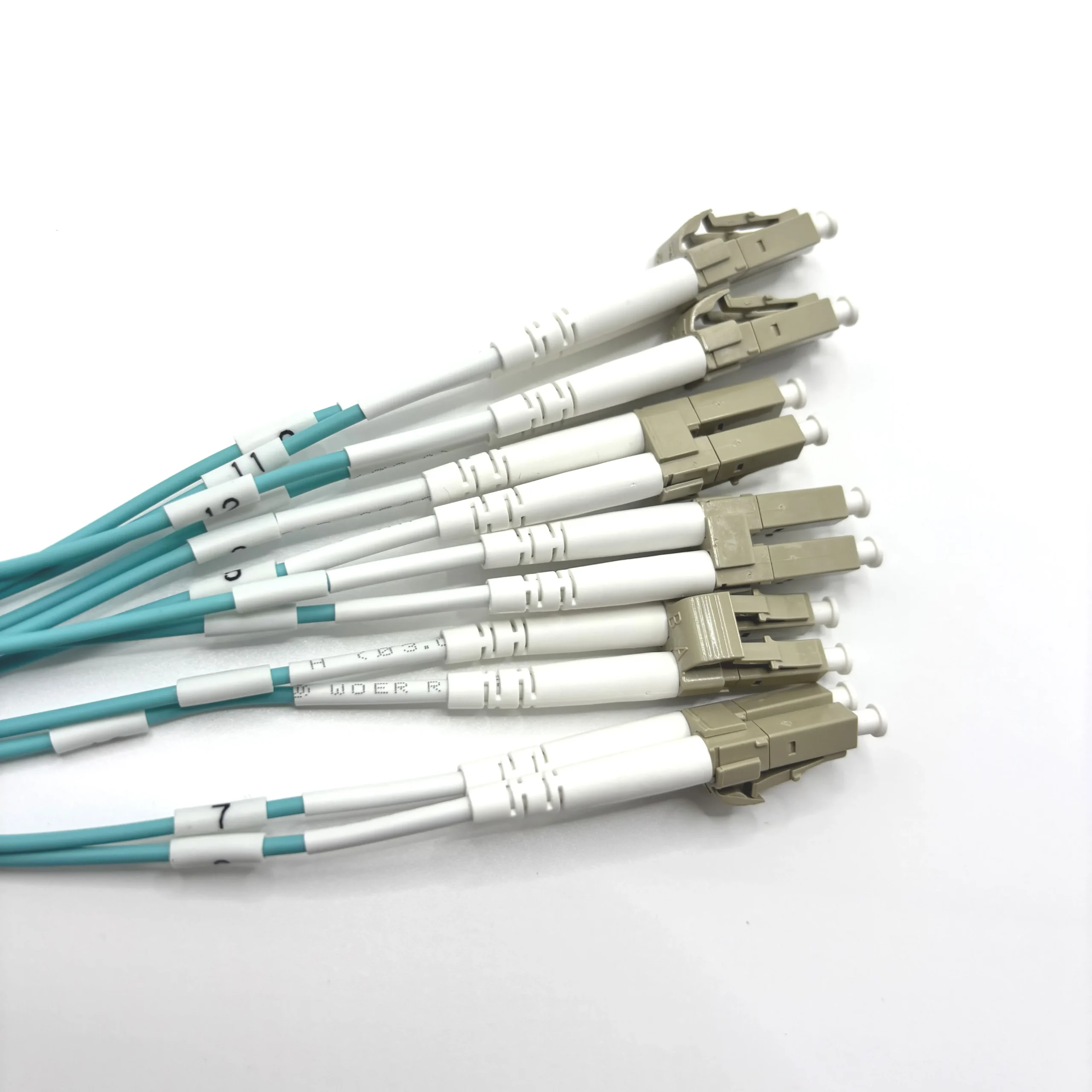 ⁦MPO UPC Female to 6 LC UPC Duplex OM3 50/125 Multimode Fiber Breakout Cable, 12 Fibers, Type B, Elite, LSZH⁩ - الصورة ⁦6⁩