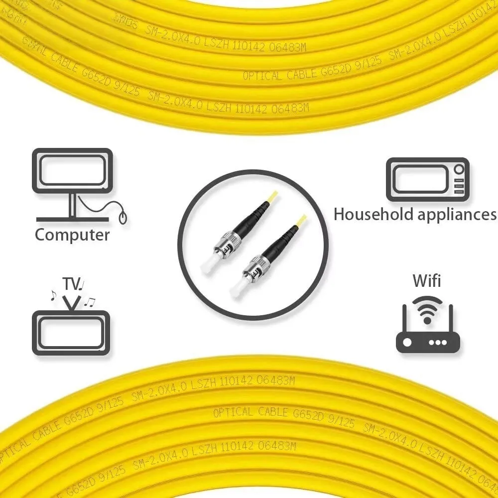 ST UPC to ST UPC OS2 Simplex Single-Mode Fiber Patch Cord, LSZH