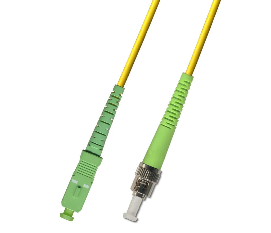 SC/APC to ST/APC OS2 Simplex Single-Mode Fiber Patch Cord, 2.0mm LSZH