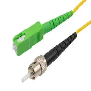 OS2 Fiber Optic Patch Cable, Simplex SC APC to ST UPC, SMF OS2, 2.0mm Plenum, Yellow