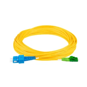 Duplex OS2 Single‑Mode Fiber Patch Cord LC APC to SC UPC, Corning Fiber Core LSZH Jacket Transition Optical Jumper for Mixed‑Polishing Network Cabling