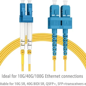 Duplex OS2 9/125μm Single‑Mode Fiber Patch Cord LC UPC to SC UPC, OD LSZH Jacket Low Insertion Loss Optical Jumper for FTTH Data Center Cabling - Image 2