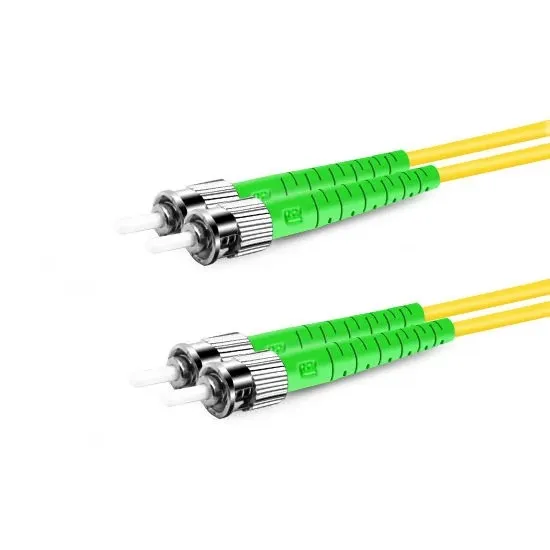 Duplex OS2 Single Mode Fiber Patch Cord ST‑APC to ST‑APC, LSZH Jacket Low Return Loss Optical Jumper for Telecom Indoor PON Cabling