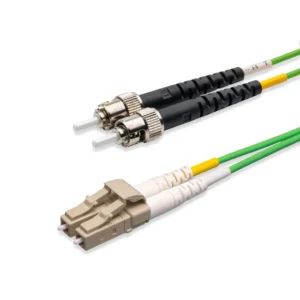 OM5 Duplex Fiber Patch Cable LC/UPC to ST/UPC Multimode 50μm Laser Optimized LSZH Green Jacket