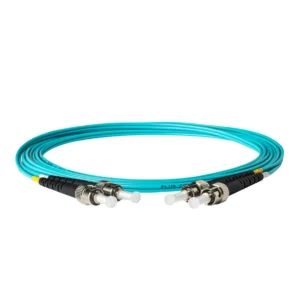 OM3 Duplex Multimode Fiber Patch Cord ST‑UPC to ST‑UPC, Aqua LSZH Jacket 10Gbps, Custom Length Low Insertion Loss for LAN & Data Center - 画像 (5)