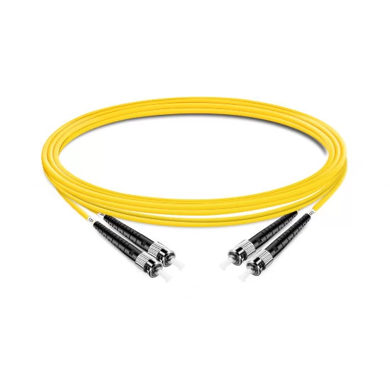 Duplex OS2 9/125 Single‑Mode Fiber Patch Cord ST‑UPC to ST‑UPC, LSZH Jacket Twist‑Lock Connector Optical Jumper for Telecom Cabinet Wiring