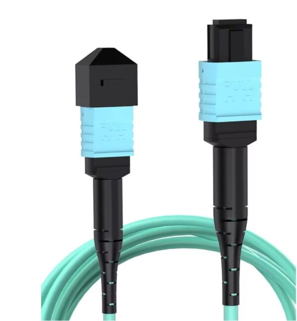 100G MPO OM3/PC Fiber Patch Wire Multimode 12Cores APC UPC Female to Female Type B Flat Angle