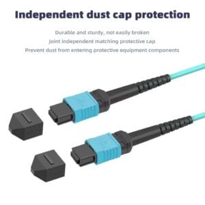 100G MPO OM3/PC Fiber Patch Wire Multimode 12Cores APC UPC Female to Female Type B Flat Angle - Image 3