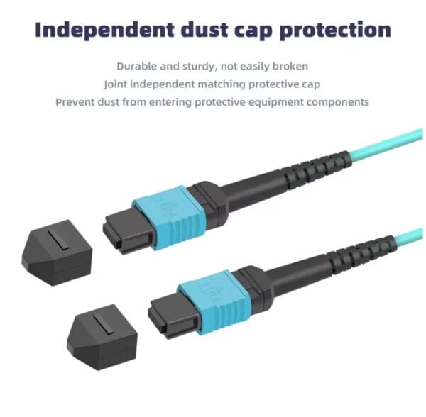 100G MPO OM3/PC Fiber Patch Wire Multimode 12Cores APC UPC Female to Female Type B Flat Angle