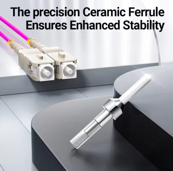 LC to SC UPC OM4 Fiber Optic Patch Cable 40G Multi Mode Duplex, 50/125μm, OD 2.0mm, LSZH OFNR