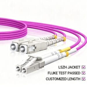 LC to SC UPC OM4 Fiber Optic Patch Cable 40G Multi Mode Duplex, 50/125μm, OD 2.0mm, LSZH OFNR