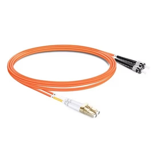 Duplex OM2 Multimode LC UPC to ST UPC PVC (OFNR) Fiber Optic Cable