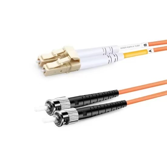 Duplex OM2 Multimode LC UPC to ST UPC PVC (OFNR) Fiber Optic Cable