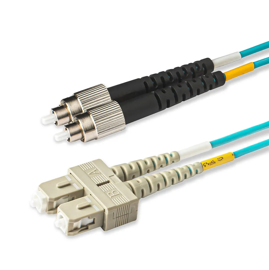 Câble de brassage fibre optique multimode duplex OM3 SC-UPC vers FC-UPC, jumper optique à connecteurs mixtes