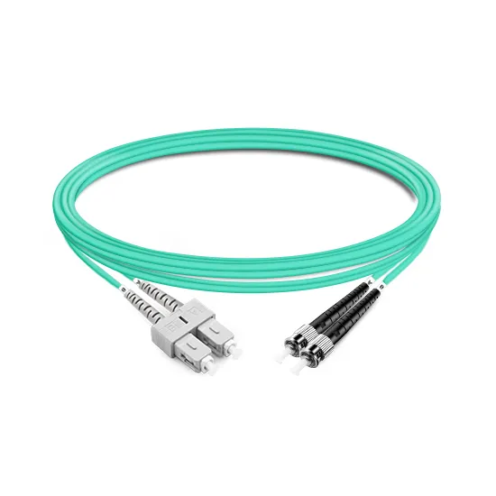 Duplex OM3 Multimode Fiber Patch Cord SC UPC to ST UPC LSZH 2.0mm 50/125μm