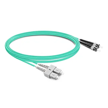 Duplex OM3 Multimode Fiber Patch Cord SC UPC to ST UPC LSZH 2.0mm 50/125μm
