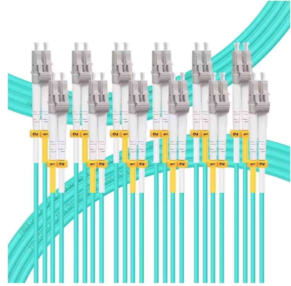 10Pcs/Lot Fiber Cord OM3 LC UPC-LC UPC Duplex Multimode 3.0mm or 2.0mm Random size Optical Patch Cable - Image 1
