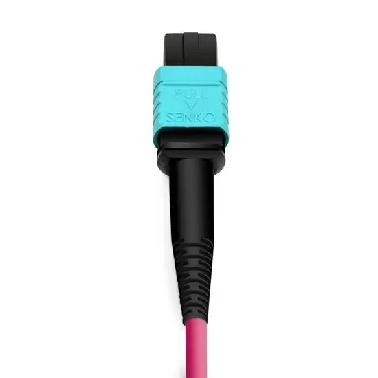 كابل تفريع ألياف متعدد النمط OM4 MPO UPC أنثى إلى 4 LC UPC دوبلكس 50/125، 8 ألياف من النوع B، غلاف LSZH بقطر 2.0 مم