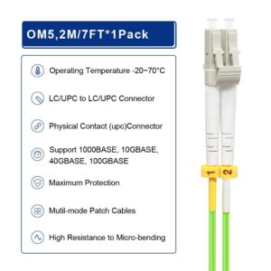 OM5 Duplex Fiber Patch Cord LC UPC‑LC UPC, 50/125μm Multimode LSZH Jacket, 40G‑100Gbps, 1M-10m Custom Length - изображение 4