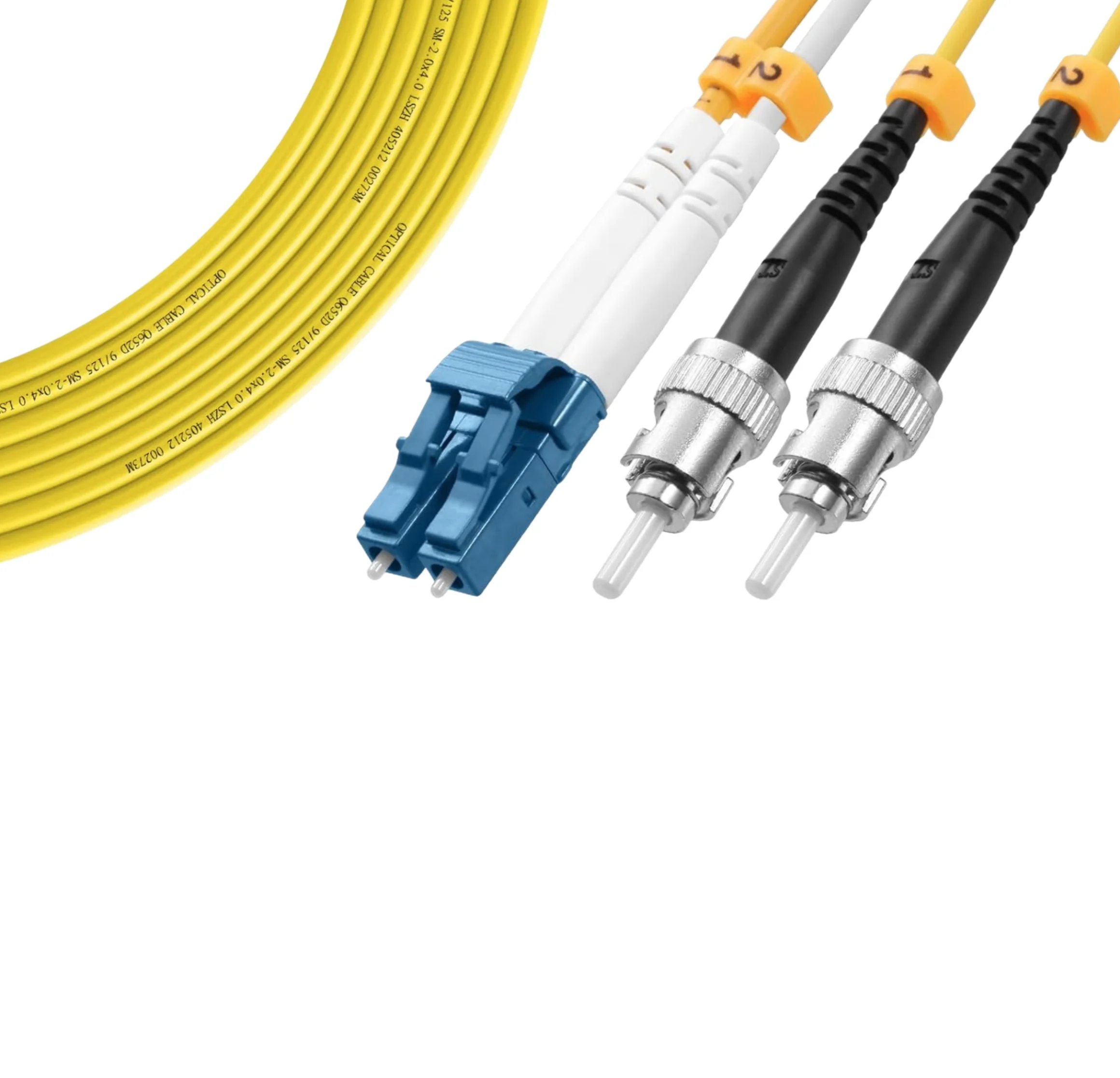 ⁦OS2 Duplex LC UPC to ST UPC Fiber Patch Cord, 9/125 Single-Mode, 2.0 mm LSZH⁩ - الصورة ⁦2⁩