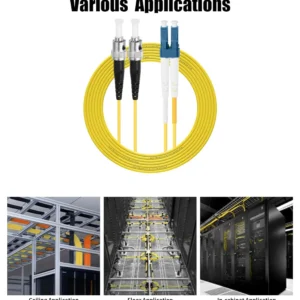 ⁦OS2 Duplex LC UPC to ST UPC Fiber Patch Cord, 9/125 Single-Mode, 2.0 mm LSZH⁩ - الصورة ⁦4⁩