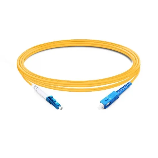 LC UPC to SC UPC OS2 Single-Mode Simplex Fiber Optic Patch Cord, 2.0mm LSZH