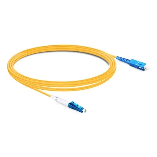 LC UPC to SC UPC OS2 Single-Mode Simplex Fiber Optic Patch Cord, 2.0mm LSZH