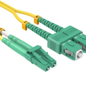 OS2 LC APC to SC APC Duplex Fiber Patch Cord, Corning 9/125μm Single Mode Optical Jumper Cable