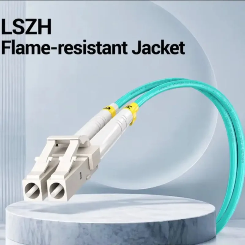 Cabo de Remendo de Fibra Ótica OM3 Duplex LC UPC para FC UPC, Multimodo 50/125μm Revestimento LSZH 2,0mm, Comprimento Disponível de 1-20m