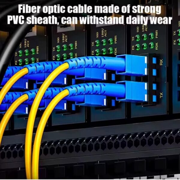 SC to SC Fiber Optic Cable Jumper Optical Patch Cord Simplex Single-Mode SMF 9/125μm SC-SC Insensitive 2.0mm Fiber Optic Cord