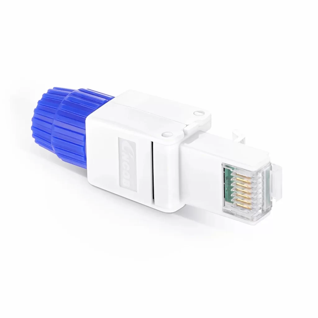 Cat5e/Cat6/Cat6a RJ45 Connecteurs modulaires sans outil, Connecteurs réseau non blindés pour câble à paires torsadées 23~26AWG solide ou tordu (10/Pack)