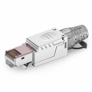 Cat5e/Cat6/Cat6a RJ45 Tool-Free Field Term Modular Plugs with Pull-tab, Shielded Network Connectors for 23~26AWG Twisted Pair Solid or Stranded Cable (10/Pack) - Image 2