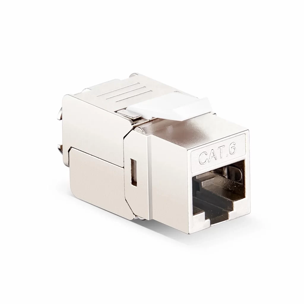 Mini Tomada Keystone RJ45 (8P8C) Blindada sem Ferramentas Cat6