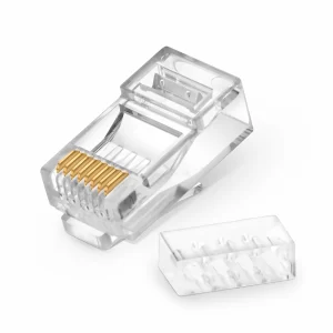 Cat6 RJ45 Standard Modular Plugs (Two-Piece Suit), Unshielded Network Connectors for 23~24AWG Twisted Pair Solid or Stranded Cable (50/Pack) - Image 2