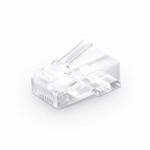 Cat6 RJ45 Pass Through Modular Plugs, Unshielded Network Connectors for 24AWG Twisted Pair Solid or Stranded Cable (50/Pack)