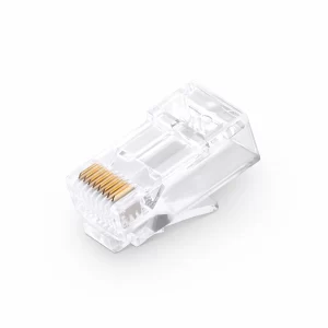 Cat6 RJ45 Pass Through Modular Plugs, Unshielded Network Connectors for 24AWG Twisted Pair Solid or Stranded Cable (50/Pack) - Image 2
