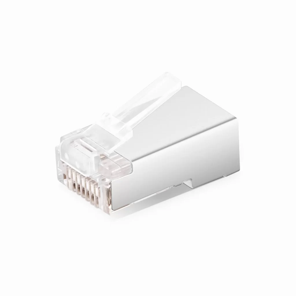 Cat6 RJ45 Pasar a través de enchufes modulares, conectores de red blindados para 24AWG par trenzado sólido o cable trenzado (50/Pack)
