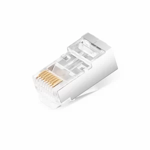 Cat6 RJ45 Pass Through Modular Plugs, Shielded Network Connectors for 24AWG Twisted Pair Solid or Stranded Cable (50/Pack): imagen 2