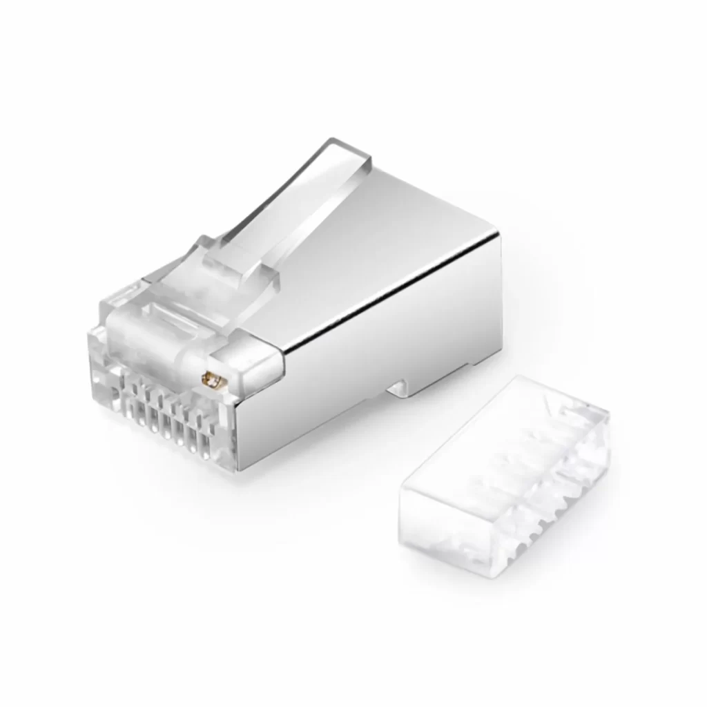 Стандартные модульные вилки Cat6 RJ45 (комплект из двух штук), экранированные сетевые разъемы для витой пары 26AWG, одножильного или многожильного кабеля (50/упак)