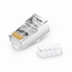 Cat6 RJ45 Standard Modular Plugs (Two-Piece Suit), Shielded Network Connectors for 26AWG Twisted Pair Solid or Stranded Cable (50/Pack) - Image 2
