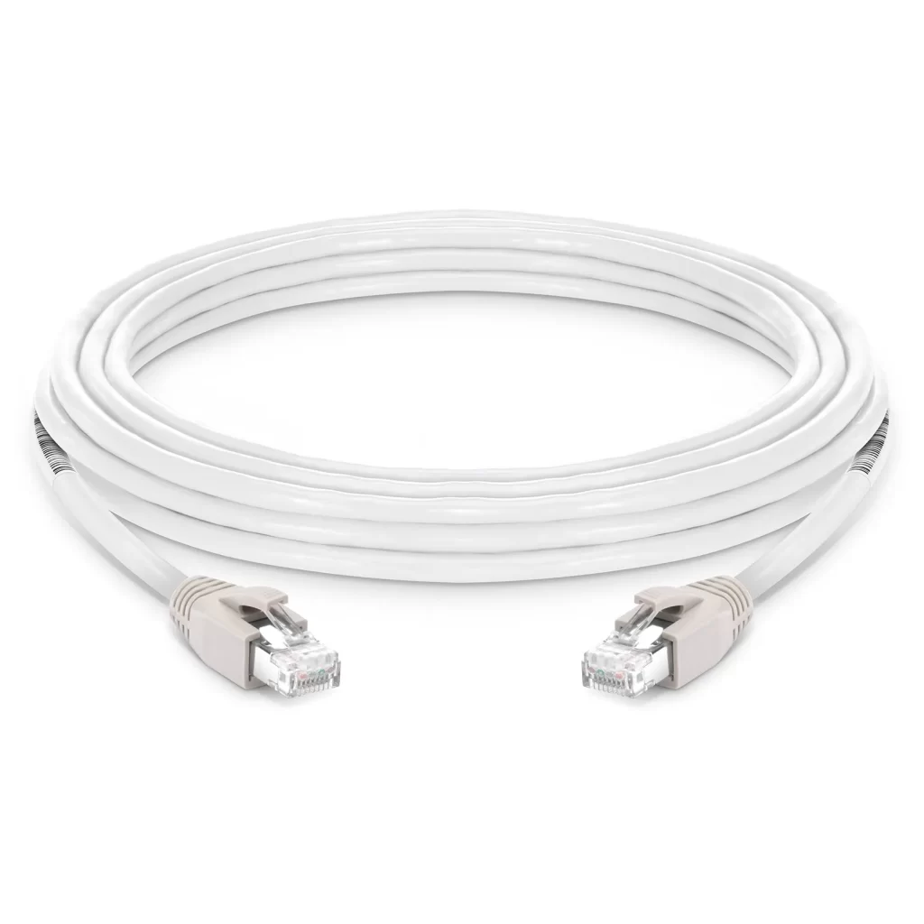 Сетевой патч-кабель Cat8 28AWG без экранирования (S/FTP) PVC CM Ethernet, белоснежный