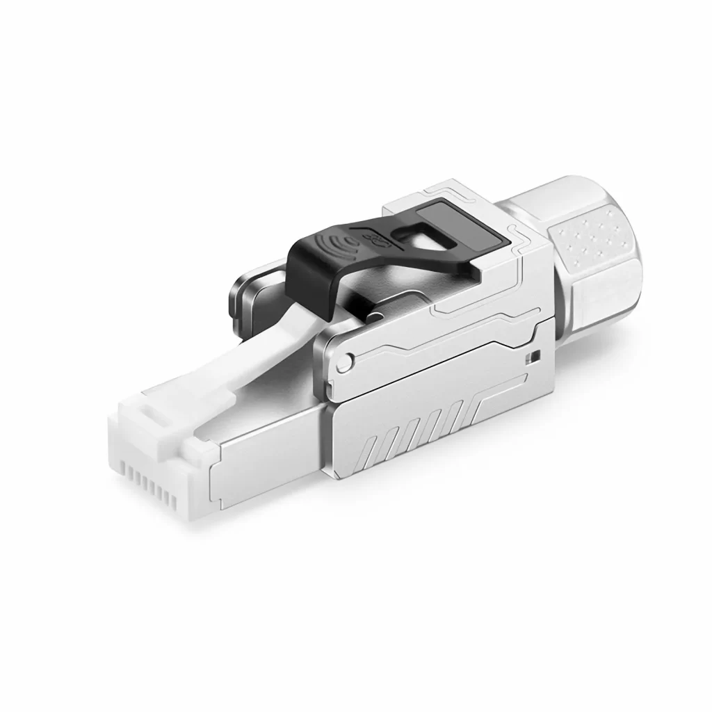 Cat8 RJ45 werkzeugfreie modulare Stecker, geschirmte Netzwerkstecker für 22~24AWG Twisted Pair Massiv- oder Litzenkabel (10/Pack)