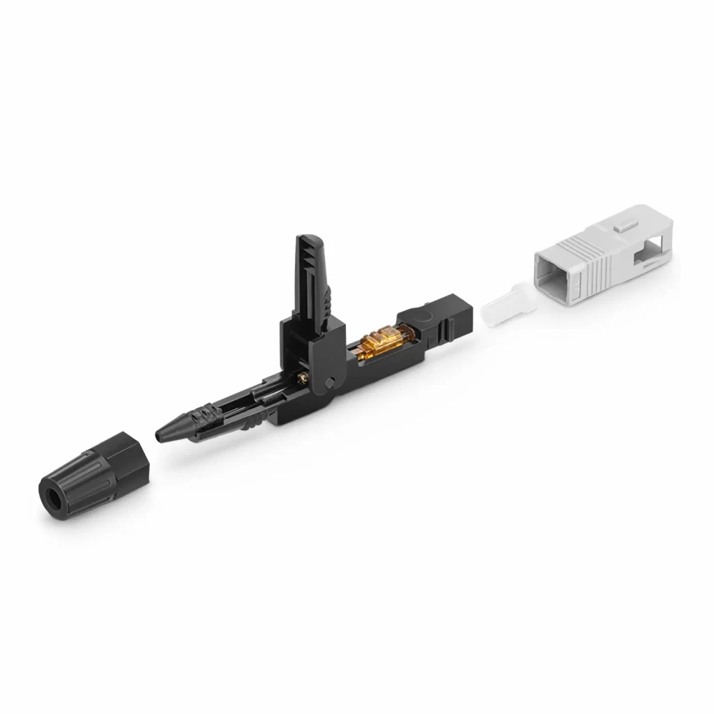 SC UPC Fast Assembly Fiber Connector, Pre-Polished Ferrule Single Mode Quick Field Connector for FTTH Drop Cable