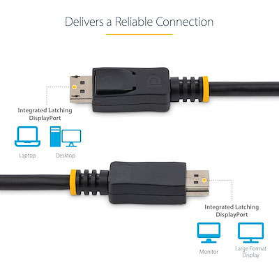 DisplayPort 1.2 Cable - 4K x 2K Ultra HD VESA Certified DisplayPort Cable - DP to DP Cable for Monitor - DP Video/Display Cord - Latching DP Connectors