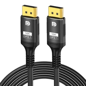 DisplayPort 2.1 Cable, VESA Certified DP40 DisplayPort Cable w/UHBR10/HDR/HDCP 2.2, 8K 60Hz/4K 144Hz w/DSC 1.2a, 40Gbps, DP 2.1 Cable, UHD Monitor Cord, M/M