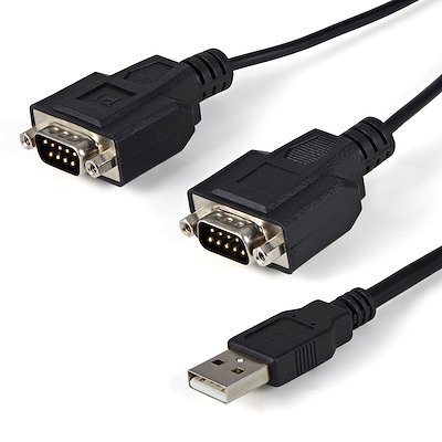 2-Port FTDI USB to Serial RS232 Adapter Cable with COM Retention, USB to RS232 Adapter - TAA